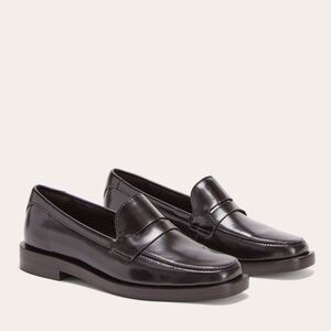 Everlane Shiny Black Moccasins